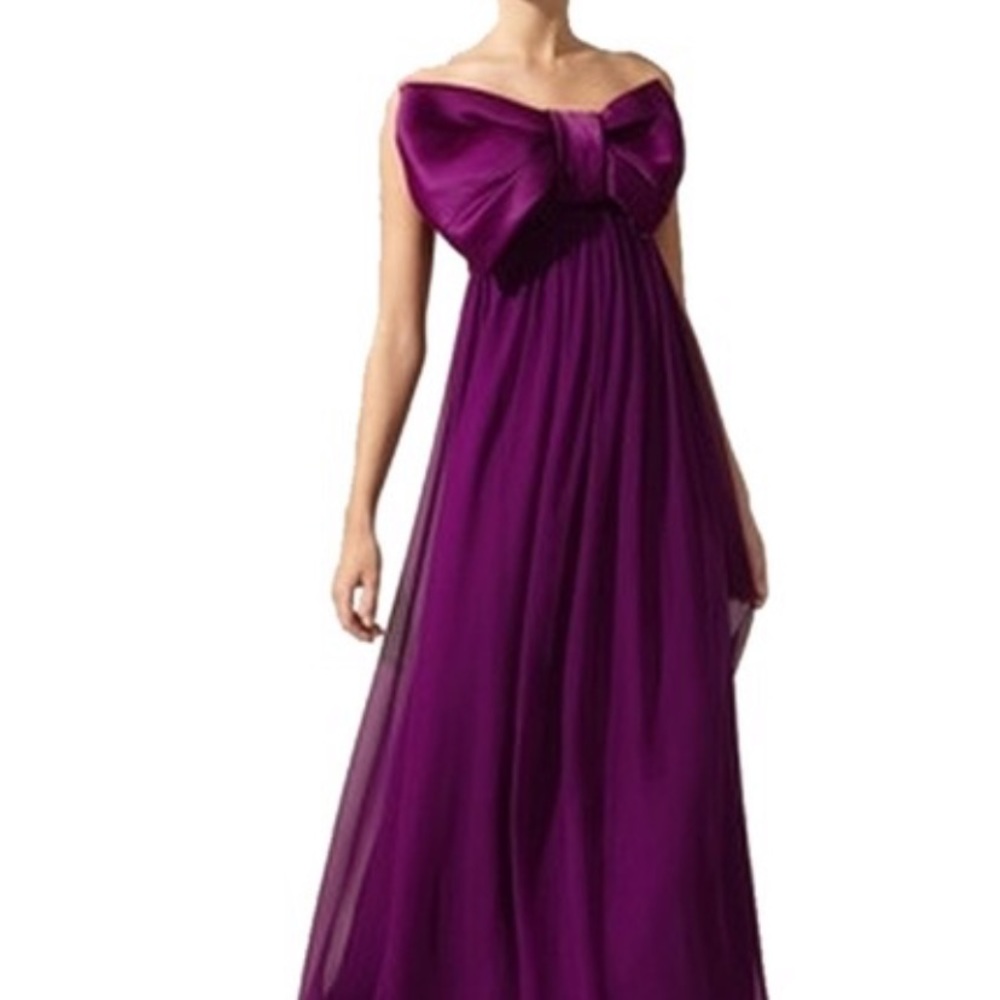 Marchesa Notte purple bow gown sz 4 6
